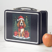 Basset Hound Dog Christmas Parties Santa Dog Lover Metall Brotdose (Beispiel)