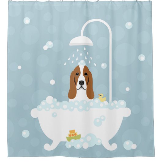 Basset Hound Dog Duschvorhang (Vorderseite)