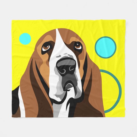 Basset Hound Dog Fleecedecke (Vorderseite (Horizontal))
