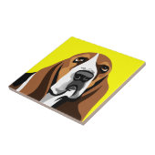 Basset Hound Dog Fliese (Seite)
