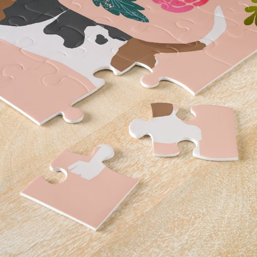 Basset Hound Dog Florals Puzzle (Seite)