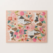 Basset Hound Dog Florals Puzzle (Horizontal)