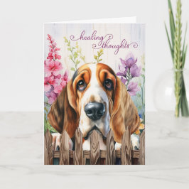 Basset Hound Dog Garden Gladiolus Gut machen Karte