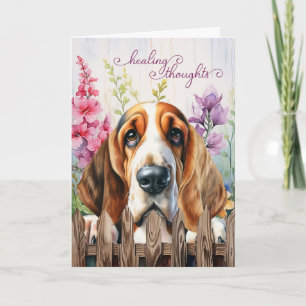 Basset Hound Dog Garden Gladiolus Gut machen Karte