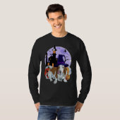 Basset Hound Dog Halloween Witch Pumpkin T-Shirt (Vorne ganz)