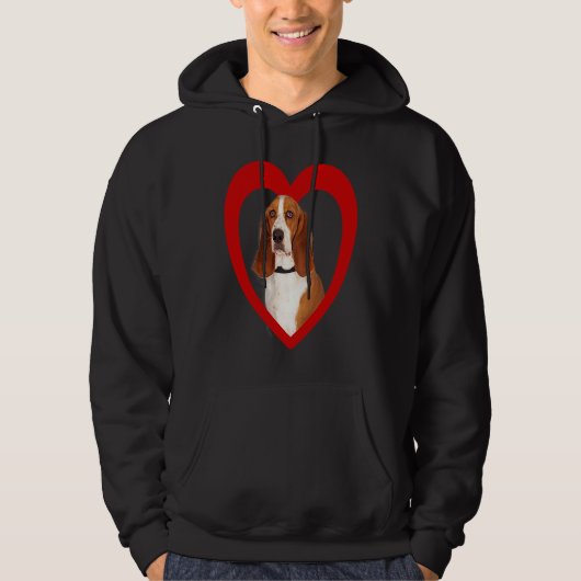 Basset Hound  Dog Heart  Basset Hound Hoodie (Vorderseite)
