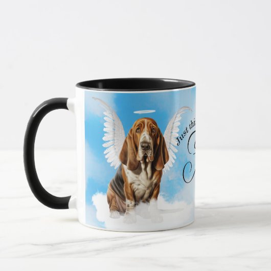 Basset Hound Dog Heaven Personalized Memorial Tasse (Links)