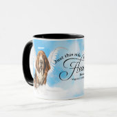 Basset Hound Dog Heaven Personalized Memorial Tasse (Vorderseite Links)