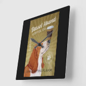 Basset Hound Dog Kaffee Quadratische Wanduhr (Winkel)