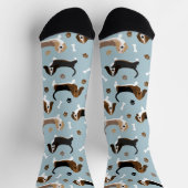 Basset Hound Dog Knochen und Paws Socken (Oben)