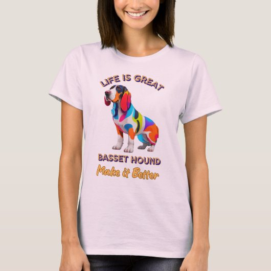 Basset Hound Dog Liebesdesign T-Shirt (Vorderseite)