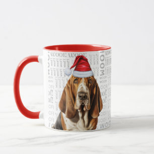 Basset Hound Dog Lover Weihnachtsfeiertag Tasse