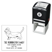 Basset Hound Dog Name Rücksendeadresse Permastempel (Beispiel)