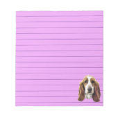 Basset Hound Dog Portrait Print Linken Notizblock (Vorderseite)