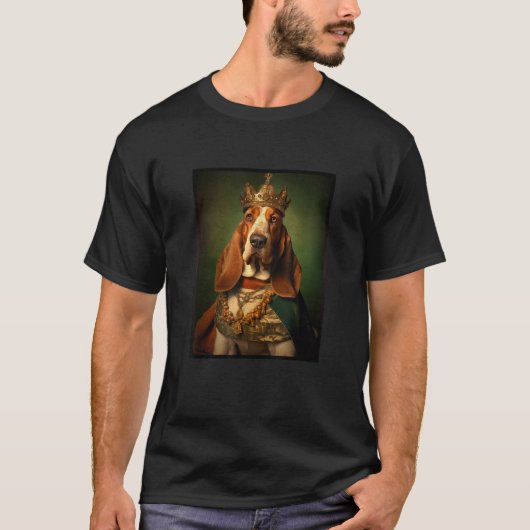 Basset Hound Dog Portrait Renaissance Funny Pet Mo T-Shirt (Vorderseite)