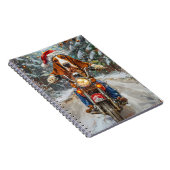 Basset Hound Dog Riding Motorrad Weihnachten Notizblock (Rechte Seite)
