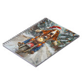 Basset Hound Dog Riding Motorrad Weihnachten Notizblock (Linke Seite)