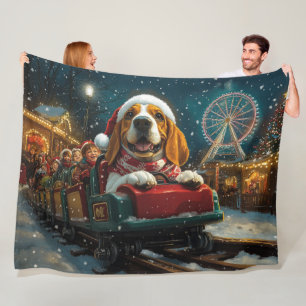 Basset Hound Dog Roller Untersetzer Weihnachten Fleecedecke