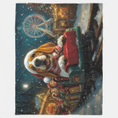Basset Hound Dog Roller Untersetzer Weihnachten Fleecedecke (Vorderseite)