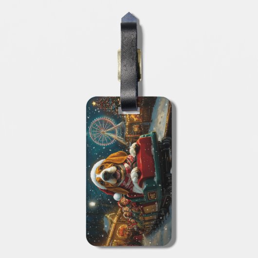 Basset Hound Dog Roller Untersetzer Weihnachten Gepäckanhänger (Rückseite vertikal)