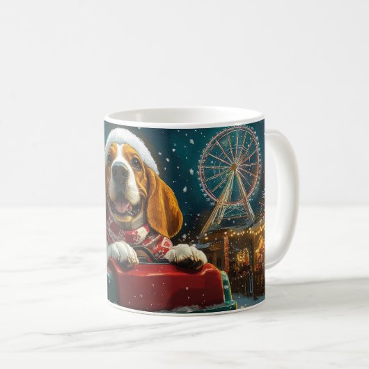 Basset Hound Dog Roller Untersetzer Weihnachten Kaffeetasse (VorderseiteRechts)