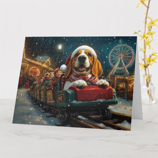 Basset Hound Dog Roller Untersetzer Weihnachten Karte (Gelbe Blume)