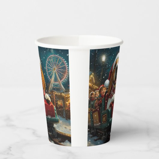 Basset Hound Dog Roller Untersetzer Weihnachten Pappbecher (Links)