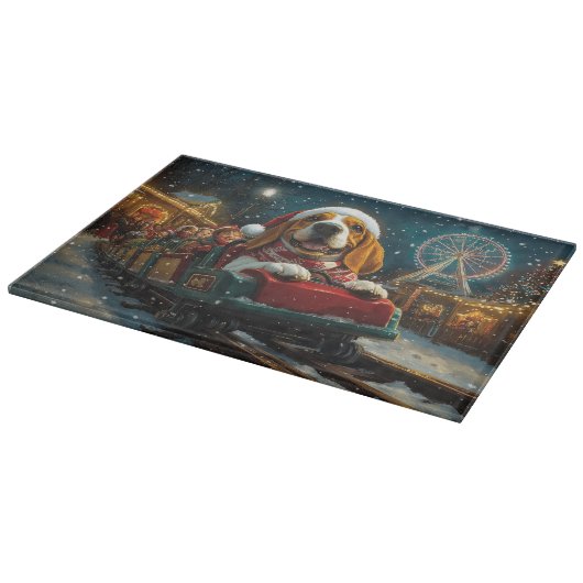 Basset Hound Dog Roller Untersetzer Weihnachten Schneidebrett (Ecke)