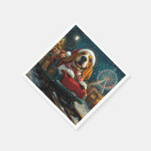 Basset Hound Dog Roller Untersetzer Weihnachten Serviette (Ecke)