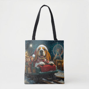 Basset Hound Dog Roller Untersetzer Weihnachten Tasche