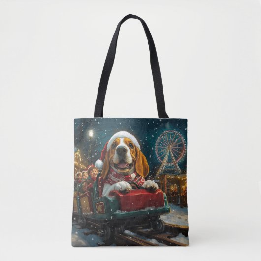 Basset Hound Dog Roller Untersetzer Weihnachten Tasche (Vorderseite)