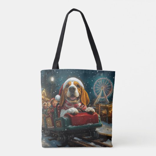 Basset Hound Dog Roller Untersetzer Weihnachten Tasche (Rückseite)
