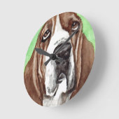 Basset Hound Dog Runde Wanduhr (Winkel)