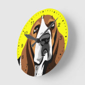 Basset Hound Dog Runde Wanduhr (Winkel)