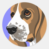 Basset Hound Dog Runder Aufkleber (Vorderseite)