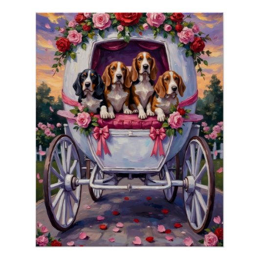 Basset Hound Dog Valentine's Day  Poster (Vorderseite)