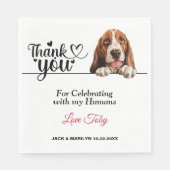 Basset Hound Dog Wedding Cocktail Serviette (Vorderseite)