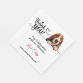 Basset Hound Dog Wedding Cocktail Serviette (Ecke)
