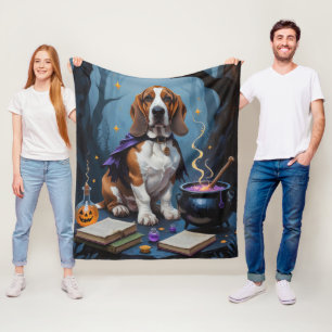 Basset Hound Dog Whimsical Halloween Malerei Fleecedecke