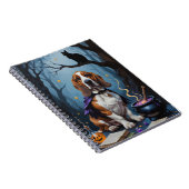 Basset Hound Dog Whimsical Halloween Malerei Notizblock (Rechte Seite)
