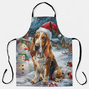 Basset Hound Dog Winter Wunderland Weihnachtsfreud Schürze