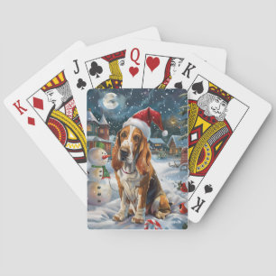 Basset Hound Dog Winter Wunderland Weihnachtsfreud Spielkarten