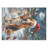 Basset Hound Dog Winter Wunderland Weihnachtsfreud Tischdecke (Vorderseite (Horizontal))