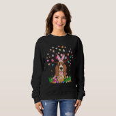 Basset Hound Dog With Bunny Ears Easter Egg Tree E Sweatshirt (Vorne ganz)