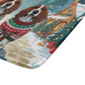 Basset Hound Dogs Christmas Snow Holiday Schneidebrett (Ecke)