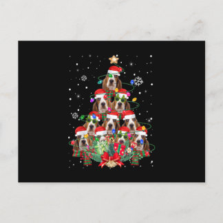Basset Hound Dogs Tree Christmas Pajama Xmas Gifts Feiertagspostkarte