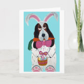 Basset Hound Easter Bunny Feiertagskarte (Vorderseite)