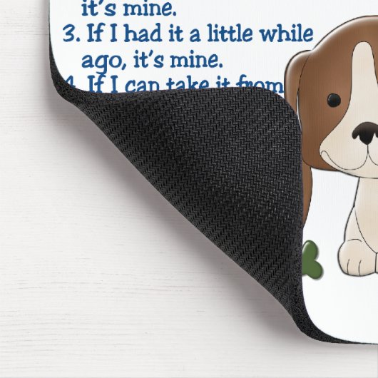 Basset Hound-Eigentums-Gesetze 4 Mousepad (Ecke)