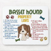 Basset Hound-Eigentums-Gesetze 4 Mousepad (Vorne)