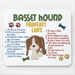 Basset Hound-Eigentums-Gesetze 4 Mousepad